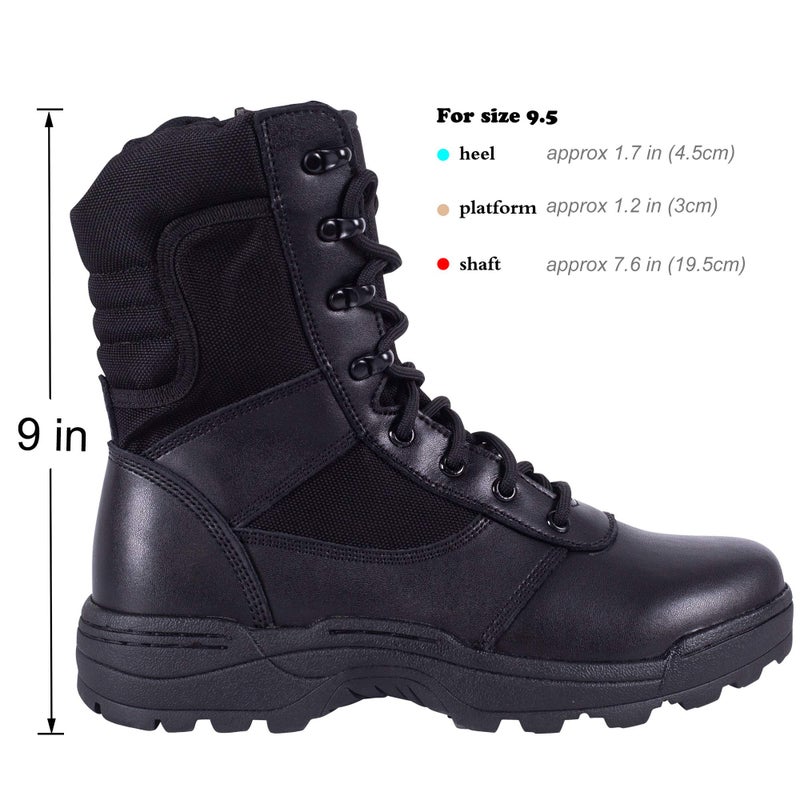 RIELD Men's Military Tactical Work Boots Side Zipper Jungle Army Combat Boots,Black,9.5 M US - Image 2